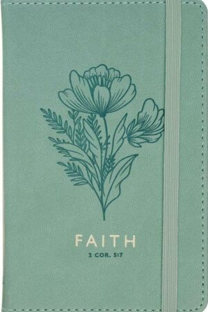 1220000721067 Faith Teal Notebook With Elastic Band Closure 2 Corinthians 5:7