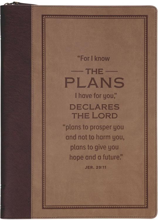 1220000721074 Premium Vegan Leather Inspirational Scripture Zippered Portfolio for Men