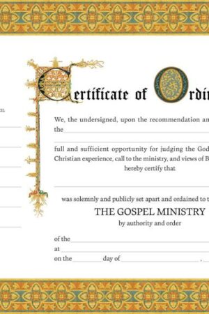 9780805404555 Certificate Of Ordination Minister
