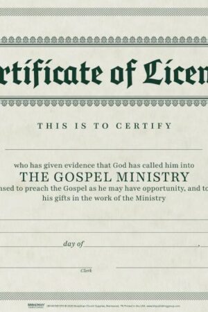 9780805472684 Certificate Of License Minister