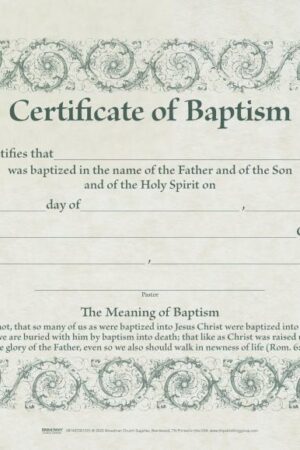 9780805472844 Certificate Of Baptism