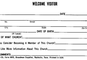 9780805474091 Visitors Card Form WV-5