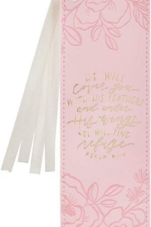 1220000328082 Premium Vegan Leather Inspirational Scripture Bookmark for Women: Under His Wing