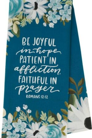 1220000722156 Decorative Inspirational Scripture Tea Towel for Women: Be Joyful Encouraging Bi