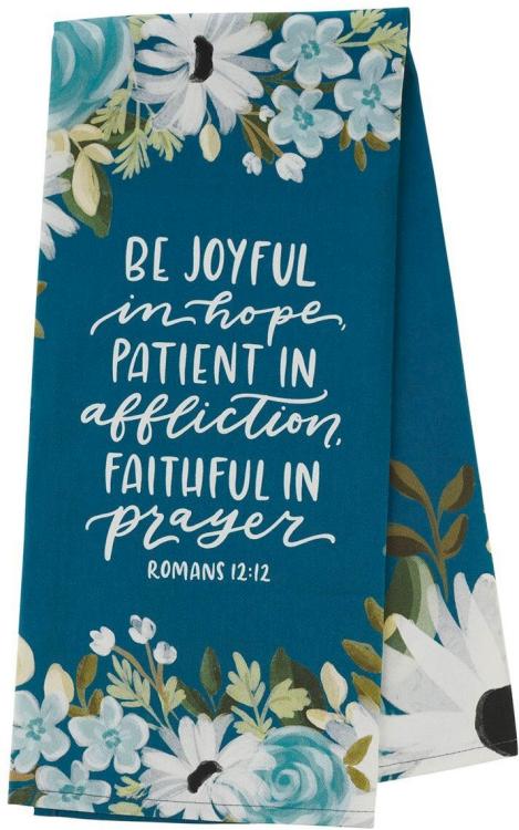1220000722156 Decorative Inspirational Scripture Tea Towel for Women: Be Joyful Encouraging Bi