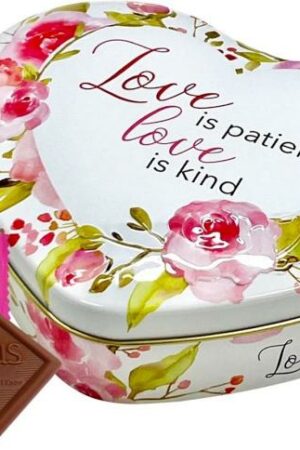 641520003340 Love Is Patient Love Is Kind Heart Tin With Milk Chocolate Pieces