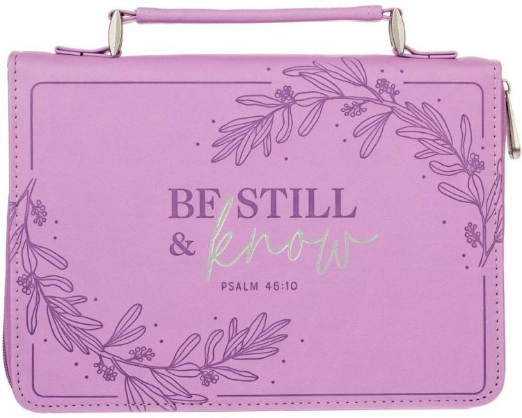 1220000320123 Protective Purple Floral Faux Leather Fashion Bible Cover Carry Case with Handle