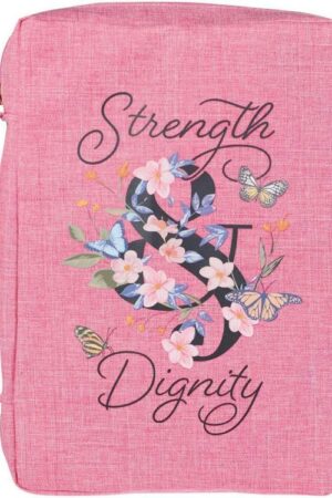 1220000320253 Polyester Canvas Bible Cover for Women w/Zippered Pocket & Pen Storage: Strength