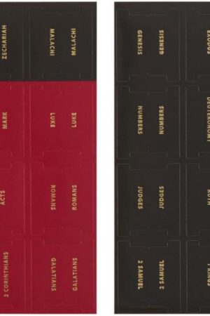 1220000323612 Bible Indexing Tabs for Men & Women: Self Adhesive Pre-cut Red & Black Old & New