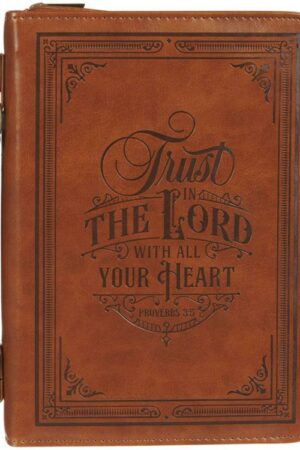 1220000325364 Classic Vegan Leather Bible Cover for Men & Women: Trust in the Lord Inspiration