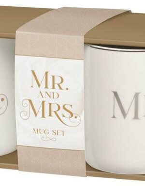 1220000327443 Inspirational Novelty Ceramic Coffee & Tea Mug Set for Husbands & Wives: Mr. & M