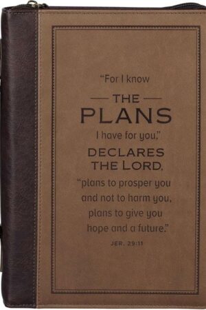 1220000329966 Premium Vegan Leather Inspirational Bible Cover for Men & Women: Know the Plans