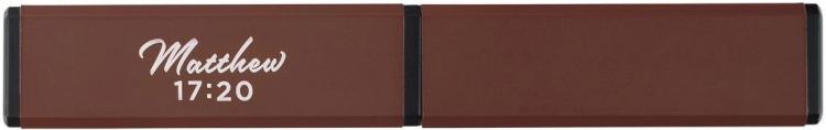 1220000721081 Premium Medium Ballpoint Retractable Scripture Gift Pen in Brown Protective Case