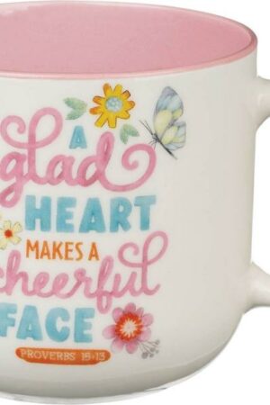 1220000721838 Inspirational Scripture Ceramic Coffee & Tea Mug for Women & Girls: A Glad Heart