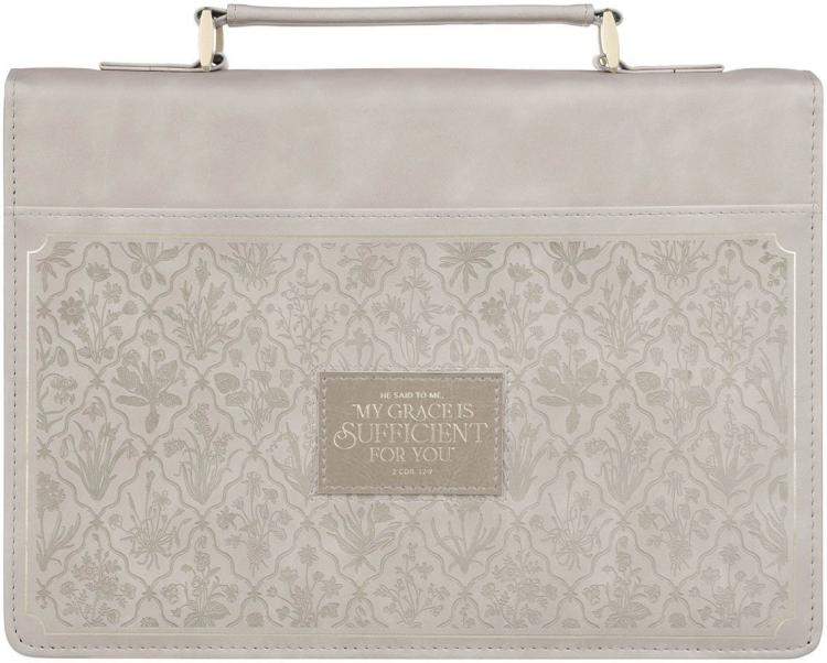 1220000722538 Premium Vegan Leather Fashion Bible Cover for Women: My Grace is Sufficient for