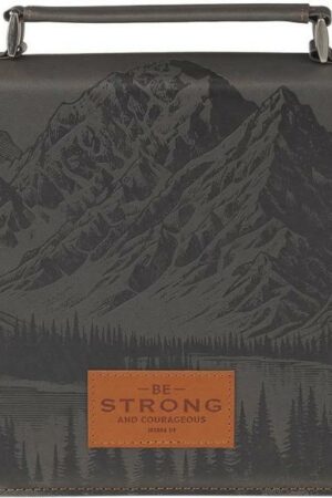 1220000722569 Premium Classic Vegan Leather Bible Cover for Men & Women: Strong and Courageous