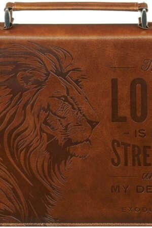 1220000722668 Premium Classic Vegan Leather Bible Cover for Men & Women: Lord is My Strength I