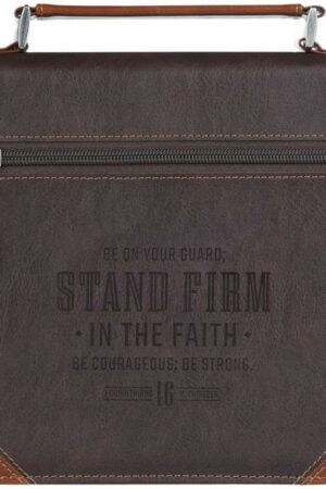 1220000723061 Premium Classic Vegan Leather Bible Cover for Men & Women: Stand Firm Inspiratio