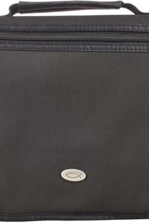 6006937069947 Black Microfiber Bible Cover for Men and Women  Ichthus Jesus Fish Emblem  Extra